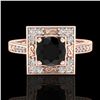 Image 2 : 1.1 ctw Fancy Black Diamond Engagment Art Deco Ring 18k Rose Gold