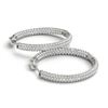 Image 1 : 1.5 ctw Diamond VS/SI 16 MM Hoop Earrings Micro Pave 14k White Gold