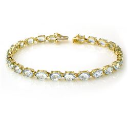12.0 ctw Aquamarine Bracelet 10k Yellow Gold