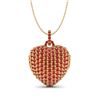 Image 1 : 5 ctw Micro Pave RED Sapphire Designer Heart Necklace 10k Yellow Gold