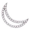 14kt White Gold Womens Round Diamond Crescent Moon Outline Pendant 1/6 Cttw