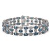 16.06 ctw London Topaz & Diamond Row Bracelet 10K White Gold