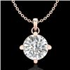 1 ctw VS/SI Diamond Solitaire Art Deco Stud Necklace 18k Rose Gold