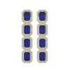 12.33 ctw Sapphire & Diamond Micro Pave Halo Earrings 10k Yellow Gold