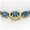 45.25 ctw London Blue Topaz & VS/SI Diamond Micro Necklace 14k Yellow Gold