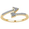 10kt Yellow Gold Womens Round Diamond Bisected Arrow Band Ring 1/12 Cttw