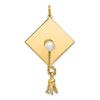 Image 1 : 14k Gold Graduation Cap with FW Cultured Pearl Charm