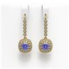 Image 1 : 5.2 ctw Certified Tanzanite & Diamond Victorian Earrings 14K Yellow Gold