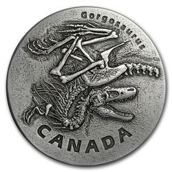 2018 Canada 1 oz Ag Ancient Canada: Gorgosaurus (Antique Finish)