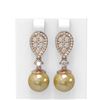 Image 1 : 2.03 ctw Diamond & Pearl Earrings 18K Rose Gold