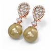 Image 3 : 2.03 ctw Diamond & Pearl Earrings 18K Rose Gold