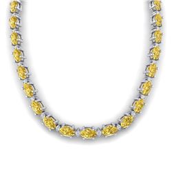 61.85 ctw Citrine & VS/SI Diamond Eternity Necklace 10k White Gold