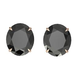 18 ctw Black Diamond Designer Stud Earrings 14k Rose Gold