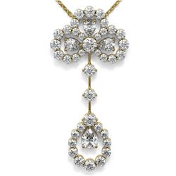 3.25 ctw Pear Cut Diamond Designer Necklace 18K Yellow Gold