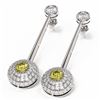 Image 3 : 3.67 ctw Fancy Yellow Diamond Earrings 18K White Gold