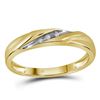 Image 3 : 10kt Yellow Gold His & Hers Round Diamond Solitaire Matching Bridal Wedding Ring Band Set 1/8 Cttw