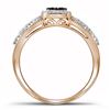 Image 2 : 10kt Rose Gold Womens Round Red Color Enhanced Diamond Square Frame Cluster Twist Ring 1/5 Cttw