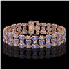 Image 1 : 23.9 ctw Tanzanite & Diamond Bracelet 10K Rose Gold