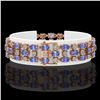 Image 2 : 23.9 ctw Tanzanite & Diamond Bracelet 10K Rose Gold