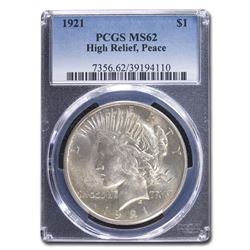 1921 Peace Dollar MS-62 PCGS