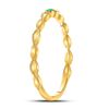 Image 3 : 10kt Yellow Gold Womens Round Emerald Solitaire Milgrain Stackable Band Ring .01 Cttw