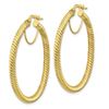 Image 2 : 10k Yellow Gold Twisted Round Omega Back Hoop Earrings - 3x30 mm