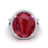 Image 1 : 12 ctw Ruby & Micro Pave VS/SI Diamond Certified Ring 18k White Gold
