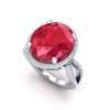 Image 2 : 12 ctw Ruby & Micro Pave VS/SI Diamond Certified Ring 18k White Gold