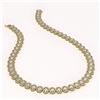 Image 2 : 34.72 ctw Oval Cut Diamond Micro Pave Necklace 18K Yellow Gold