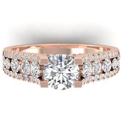 2.55 ctw Certified VS/SI Diamond Art Deco Micro Ring 14k Rose Gold