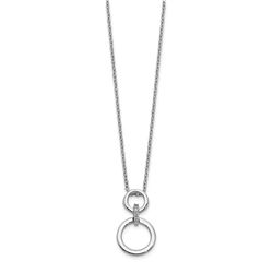 14k White Gold Diamond Circles Necklace - 18 in.