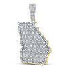 Image 1 : 10kt Yellow Gold Mens Round Diamond State of Georgia Charm Pendant 3/4 Cttw
