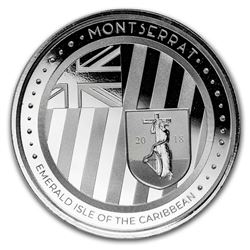 2018 Montserrat 1 oz Silver Emerald Isle of the Caribbean BU