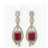 Image 1 : 15.58 ctw Ruby & Diamond Earrings 18K Yellow Gold