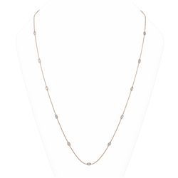 4.25 ctw Marquise Diamond Station 32 Inch Necklace 18K Rose Gold