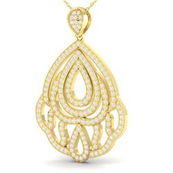 1.50 ctw Micro Pave VS/SI Diamond Necklace 18k Yellow Gold