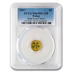 2017 Palau 1 gram Gold $1 Four-Leaf Clover PR-69 PCGS
