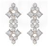 Image 2 : 4 ctw Princess Cut Diamond Designer Earrings 18K Rose Gold