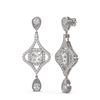 Image 2 : 3.83 ctw Princess Diamond Earrings 18K White Gold