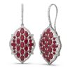 Image 2 : 14.96 ctw Ruby & Diamond Earrings 18K White Gold