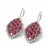 Image 3 : 14.96 ctw Ruby & Diamond Earrings 18K White Gold