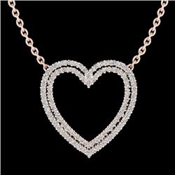 2 ctw VS/SI Diamond Heart Halo Designer Necklace 14k Rose Gold