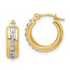 Image 1 : 14k Yellow Gold Diamond Fascination Petiet Hoop Earrings