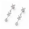 Image 1 : 3.67 ctw Mix Cut Diamonds Designer Earrings 18K White Gold