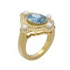 Image 1 : 4.18 ctw Blue Topaz & Diamond Ring 18K Yellow Gold