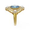 Image 2 : 4.18 ctw Blue Topaz & Diamond Ring 18K Yellow Gold