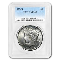 1922-S Peace Dollar MS-65 PCGS