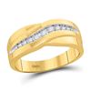 Image 1 : 10kt Yellow Gold Mens Round Diamond Single Row Wedding Band Ring 1/4 Cttw