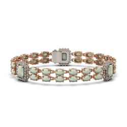 13.76 ctw Opal & Diamond Bracelet 14K Rose Gold