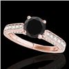 Image 1 : 1.6 ctw Certified VS Black Diamond Solitaire Ring 10k Rose Gold